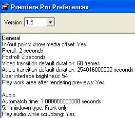 Premiere Pro Preferences