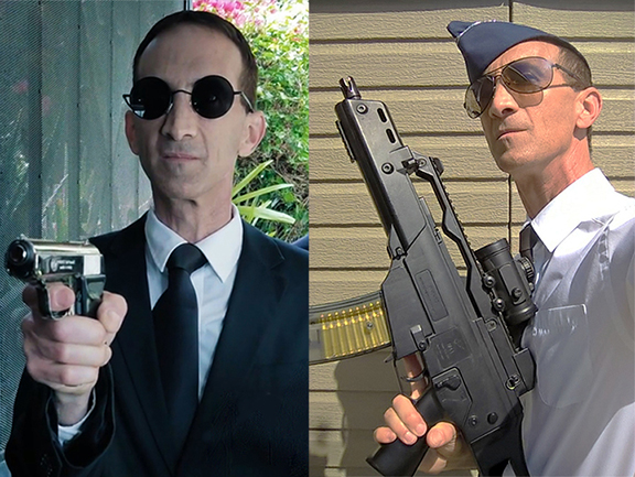 Photo of Gregory Blair as Doug in THE BAD BET (L) and Jonathan in AbsurdTV episode 406 (R)