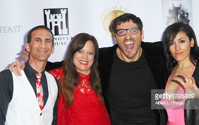 With Tiffani Fest, Nicholas Tana and Denise Acosta at the Blood Feast premiere.